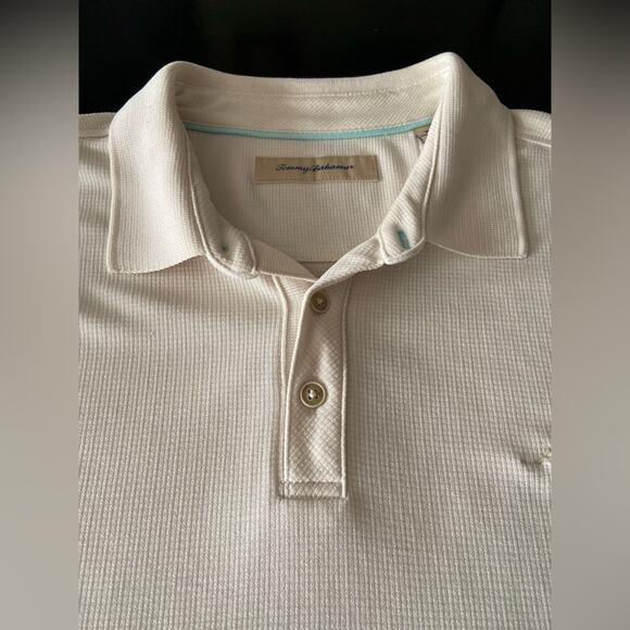 TOMMY BAHAMA Cream Colored Textured Polo size XL - Picture 3 of 8